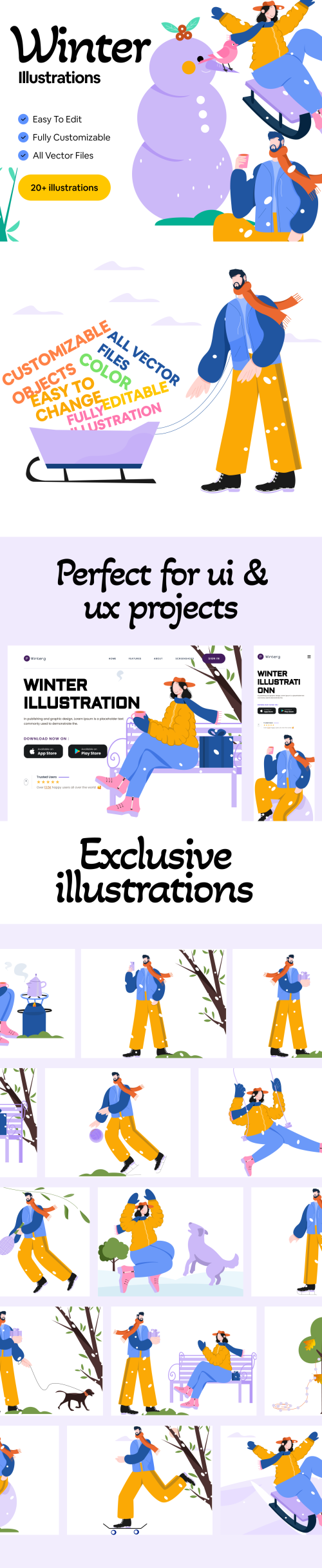 UIHut - Winter Illustration Verctor Pack for UI - 24670