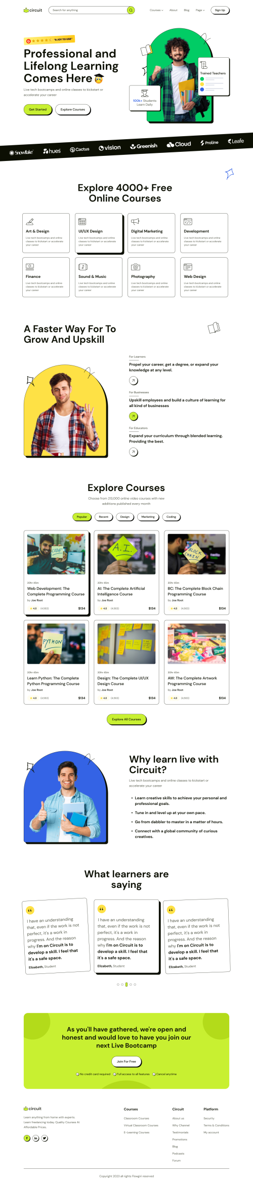 UIHut - Online Course Landing Page - Circuit - 25128