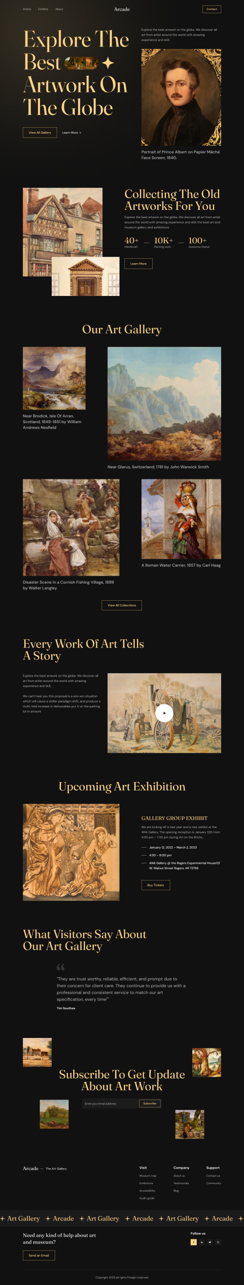 UIHut - Art Gallery Landing Page - Arcade - 25150