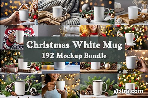 Christmas White Mug Mockup Bundle