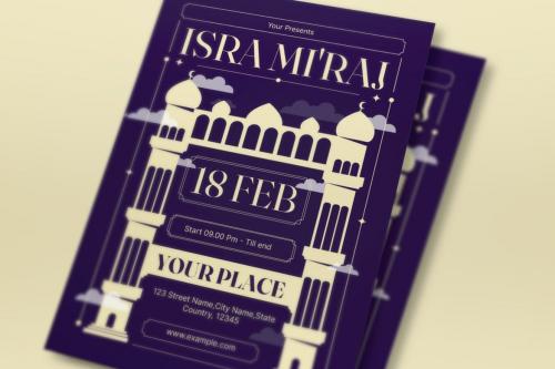 Purple Art Deco Isra Mi'raj Flyer Set