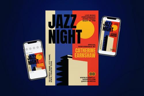 Jazz Night Music Event Flyer Set