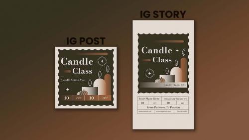 Gradient Candle Class Flyer Set | 001