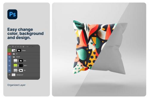 Square Pillow Mockup