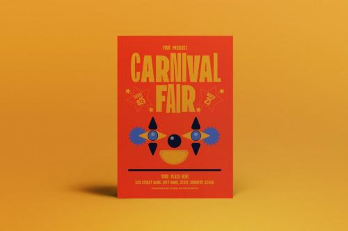 Orange Geometric Shape Carnival Flyer Set