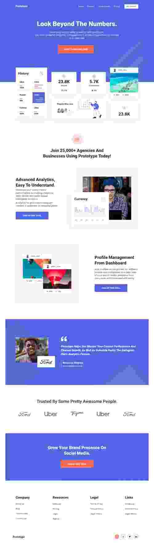 UIHut - Social Media Management Landing Page - 183