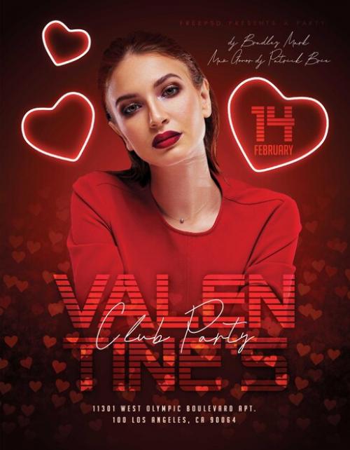 Valentines Day Club Flyer Psd Template