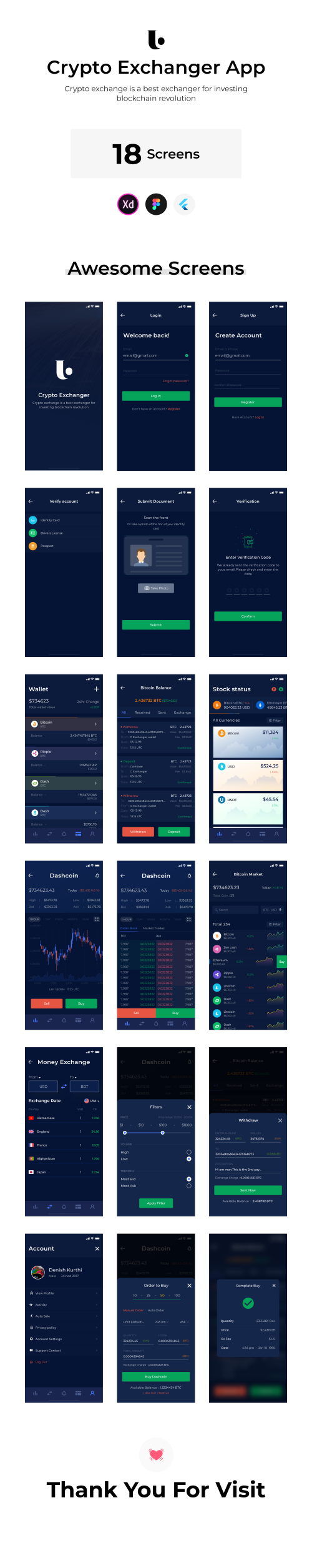 UIHut - Crypto Exchanger App UI Kit - 7973