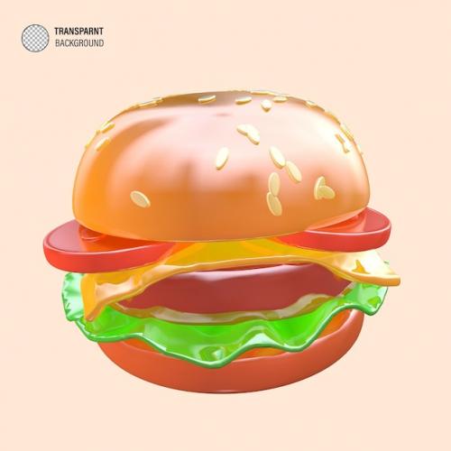 Psd Delicious Burger Icon Isolated 3d Render Illustration