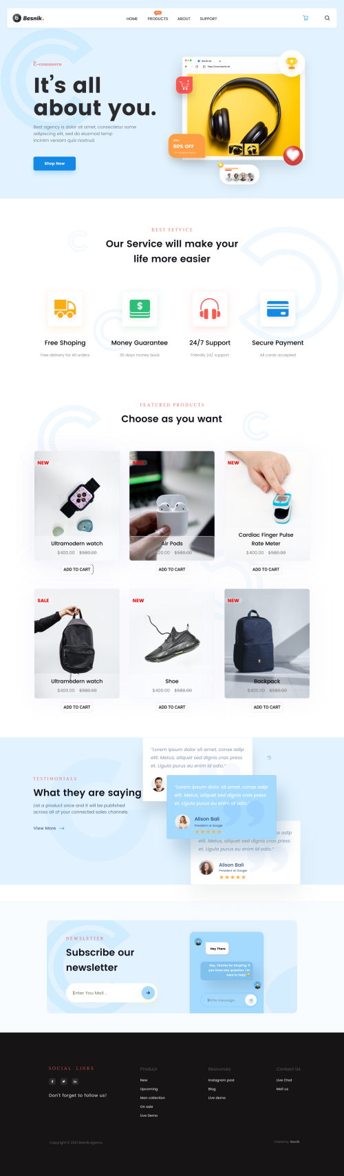 UIHut - eCommerce Landing Page - 8082