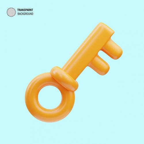 Psd Delicious Key Icon Isolated 3d Render Illustration