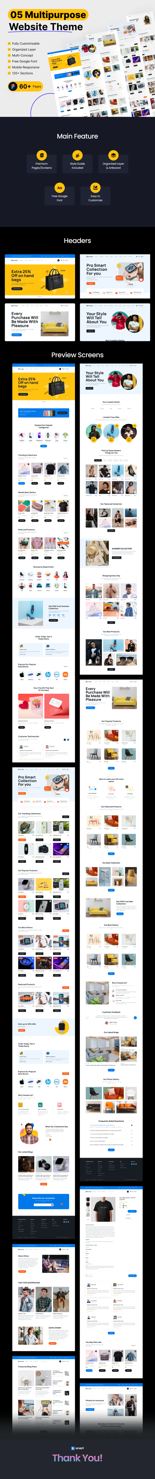 UIHut - Multipurpose eCommerce Website Theme - 25194