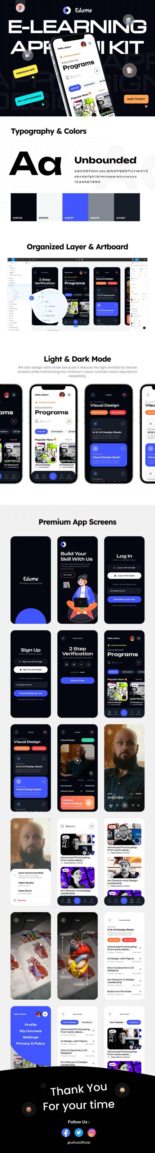 UIHut - E-Learning App UI KIT - Edume - 25725