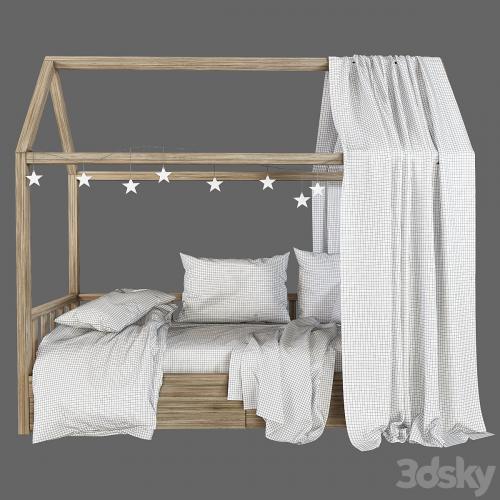 Children's bed with columns 4