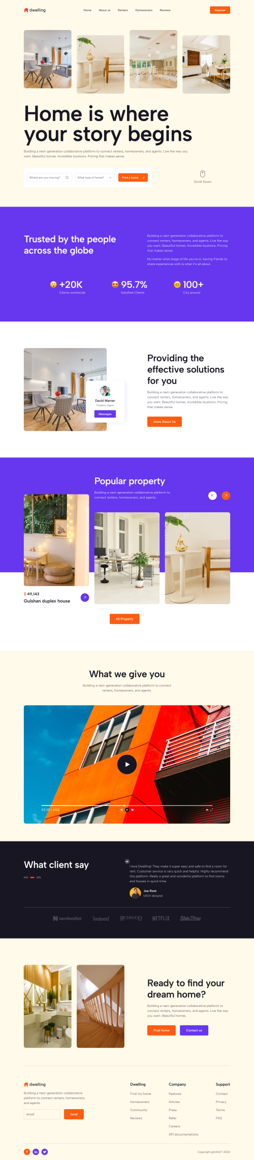 UIHut - Real Estate Landing Page UI Kit - 22192