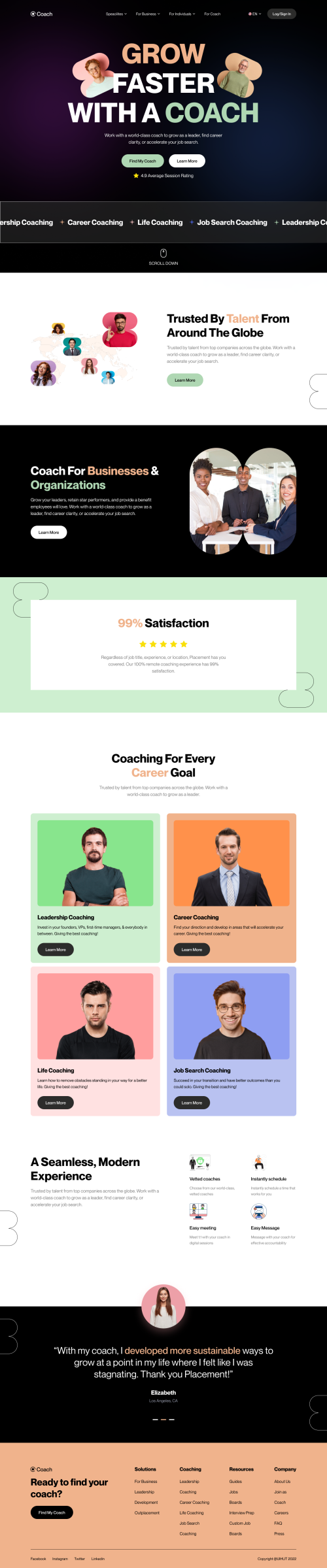 UIHut - Free Career Coach Website Template Landing Pag - 22203