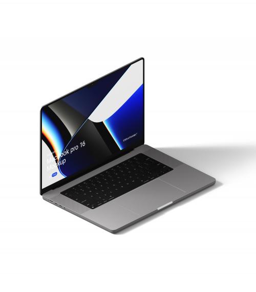 Creatoom -  Macbook Pro 16 Mockup V5 Isometric