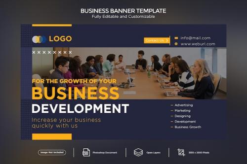 For The Growth Of Your Business Development Banner Design Template