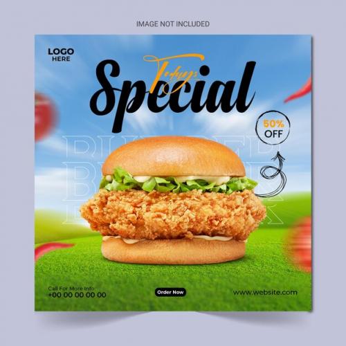 Psd Food Social Media Post Design And Instagram Banner Templatefood Social Media Promotion Banner