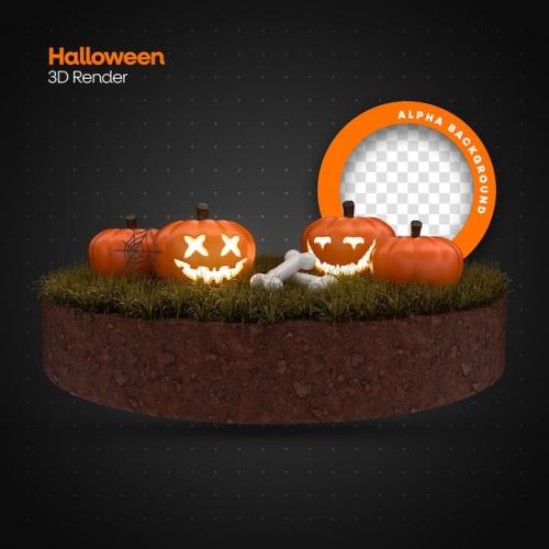 Psd 3d Rendering Of Realistic Halloween Pumpkin