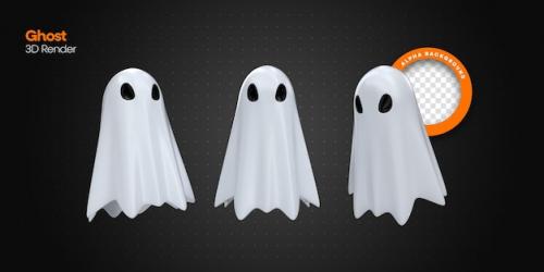 Psd 3d Rendering Of Halloween Ghost Collection