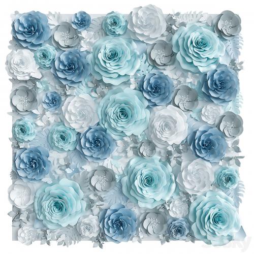 A wall of paper flowers. Photo background