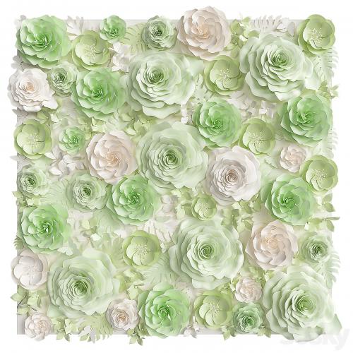 A wall of paper flowers. Photo background