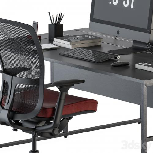 employee Set Red and Black - Office Furniture 245