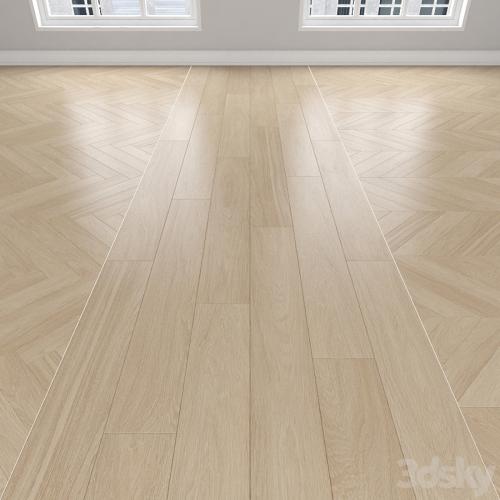 Parquet Oak cream, 3 types: herringbone, linear, chevron.