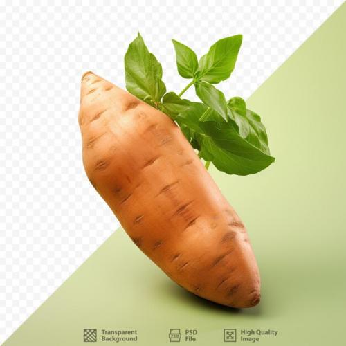 A Carrot With A Green Leaf On It And A Green Background.