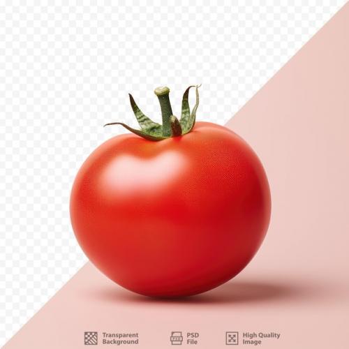 A Red Tomato Is On A White Background With A Pink Background.