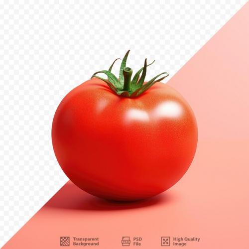 A Red Tomato Is On A White Background With A Red Background.