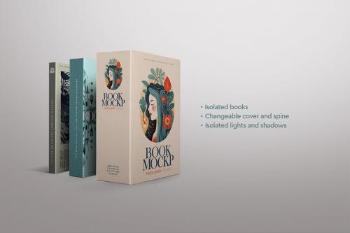 Book Mockup - Thin, Medium, Thick, Cover, Spine