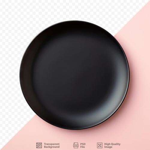 A Black Bowl With A Pink Background And A Black Lid That Says 