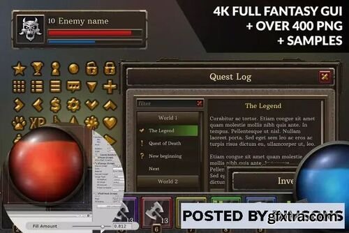 4k Full Fantasy GUI + over 400 png + samples v1.02