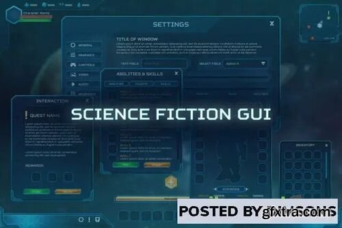 Complete Sci-Fi GUI / UI + psd sources v1.1