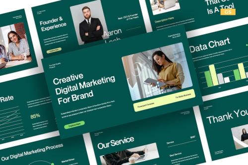 Dark Teal Lime Modern Digital Marketing Business