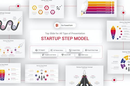 Startup Step Model PowerPoint Template