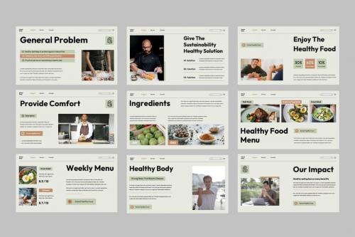 Soft Green Brown Food Template Presentation 011