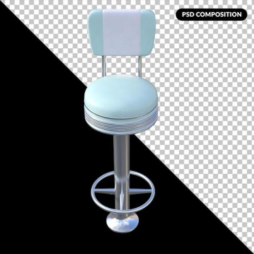 Bar Stool Isolated 3d