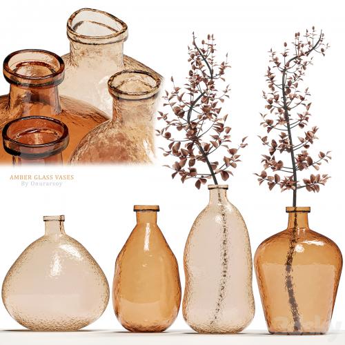 Crate & barrel - Amber Glass Vases