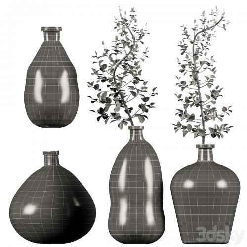 Crate & barrel - Amber Glass Vases