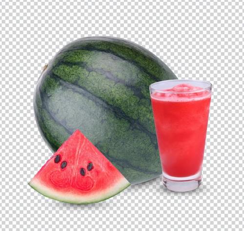 Fresh Water Melon With Half Isolated On White Backgroundpremium Photo Psd