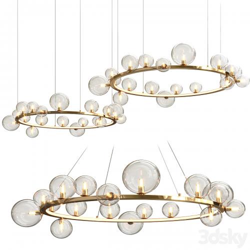 LED Postmodern Iron Glass Bubble Round Gold Black Silver Pendant Lights