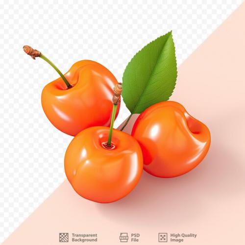 Decorative Orange Cherries On A Transparent Background Ideal For Various Designs And Logos