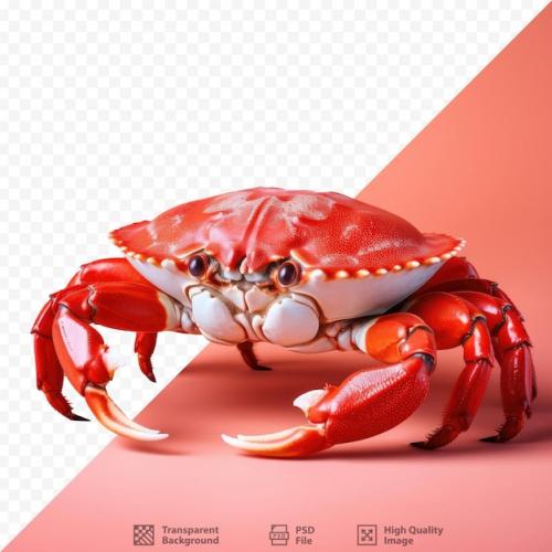 Large Red Crab Displayed Against A Transparent Background