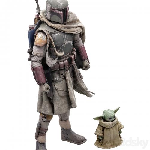 set of figures 1 Boba Fett Mythos Star Wars and grogu