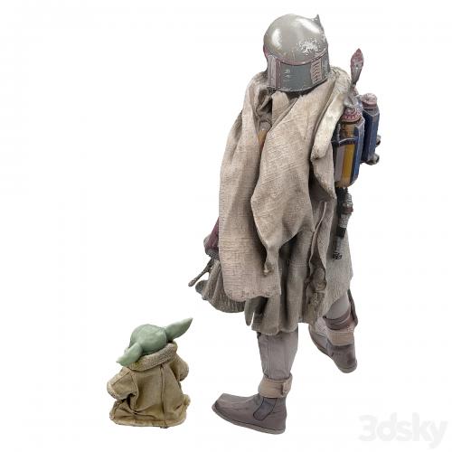 set of figures 1 Boba Fett Mythos Star Wars and grogu