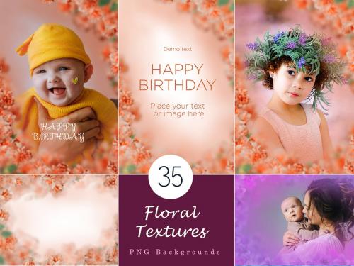 35 Floral Texture Background Overlays