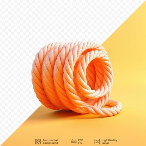 Flat Orange Rope Against Black